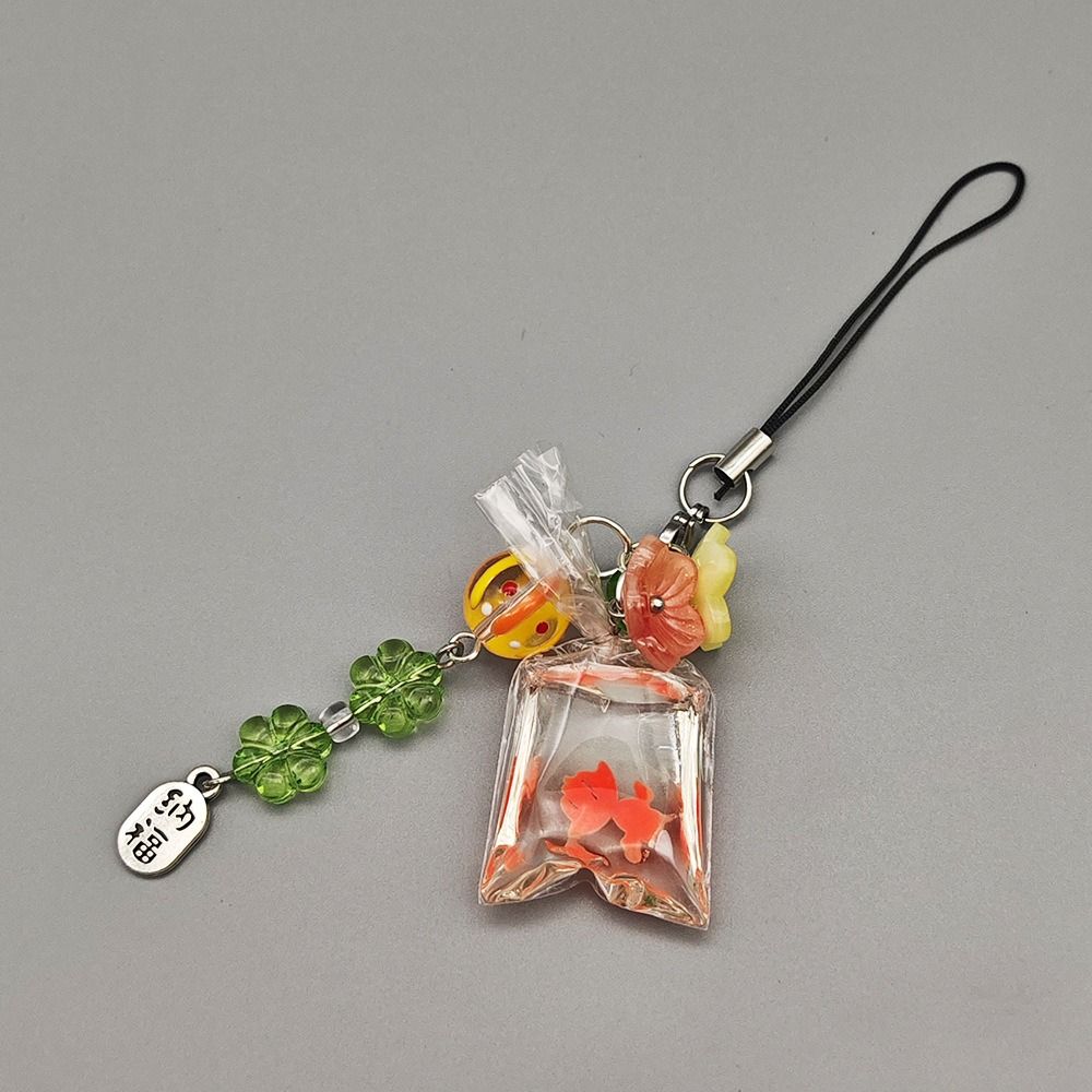 Короткий стиль Подвеска для мобильного телефона на удачу Золотая рыбка Китайский стиль Подвеска для телефона Подвеска для сумки