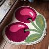Cherry Shaped Fluffy Velvet Bath Mat with Anti Slip and Soft Plush, Interesting Artistic Design, Cute Bathroom Door Carpet