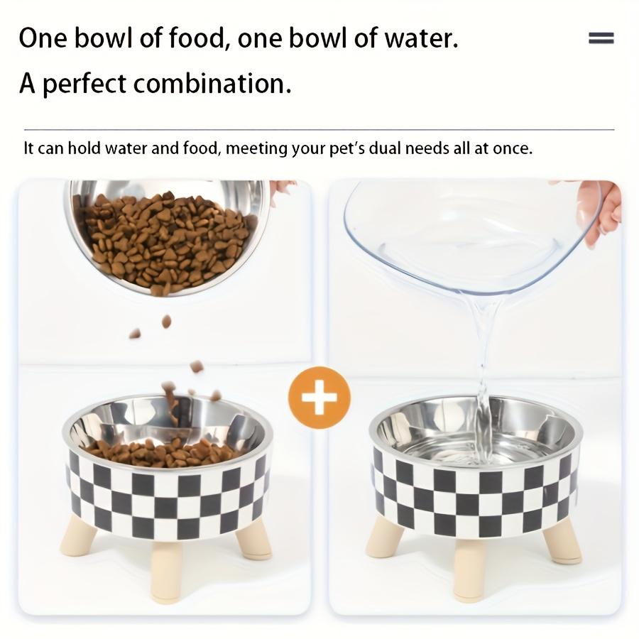 Stainless Steel Raised Pet Bowl,Cat Water and Food Dish, Spill-Proof Detachable Feeding Bowl for Small Pets Suitable for Puppies