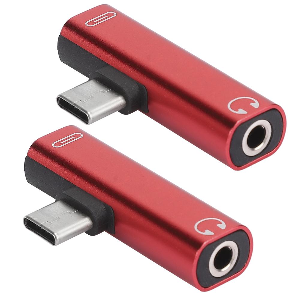 2 шт. 2 в 1 TypeC на 3,5 мм Assist o Кабель Провод Зарядное устройство Гарнитура Распределитель Адаптер(румяна )