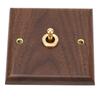 Antique Decoration Toggle Switch Retro Single Toggle Switch 250V with Hand Made Wood Walnut Wall Panel