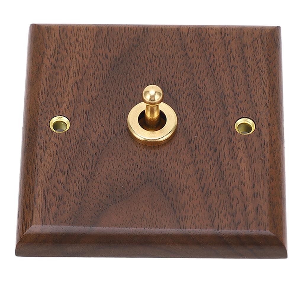 Antique Decoration Toggle Switch Retro Single Toggle Switch 250V with Hand Made Wood Walnut Wall Panel