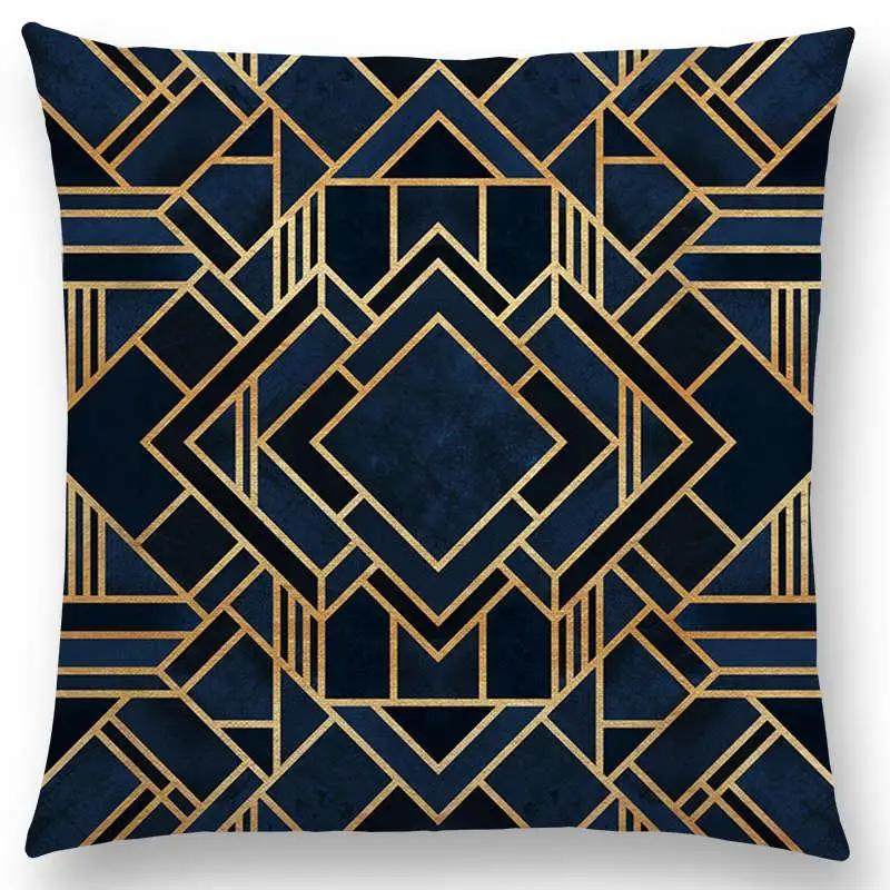 New Geo Emerald Blue Sky Black Night Yellow Lines Geometric Texture Stripes Prints Car Cushion Cover Sofa Throw Pillow Case