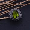 Natural Peridot Gemstone Handmade 925 Sterling Silver Jewelry Ring Size 6 C1W94