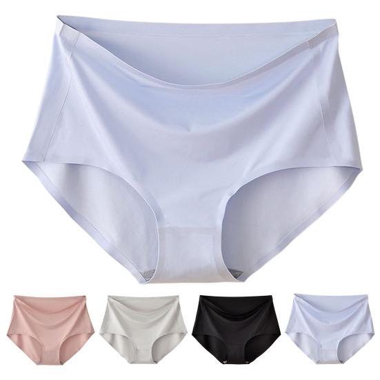 Женские трусики из ледяного шелка, подтягивающие бедра, хлопковые трусы с высокой талией, бесшовное дышащее однотонное нижнее белье