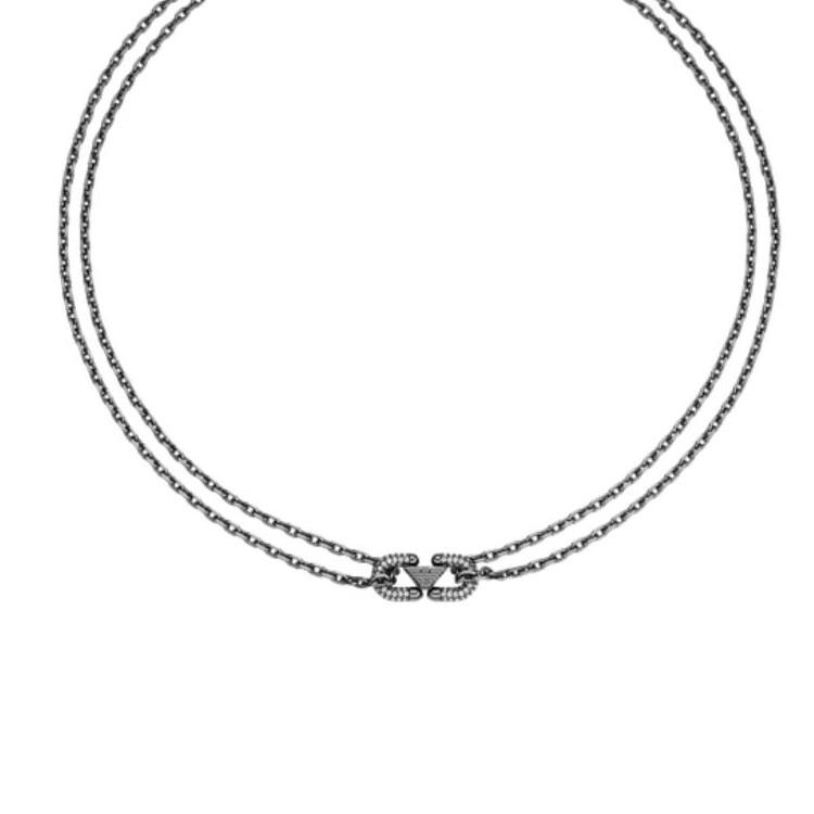 Emporio Armani Парное ожерелье «Год Лошади» Мужское ожерелье Gunmetal EGS3292001