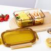 Стеклянный контейнер для хранения продуктов в холодильник с двумя отделениями