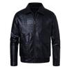 Mens Fashion PU Leather Jacket Loose Fit Casual Biker Coat