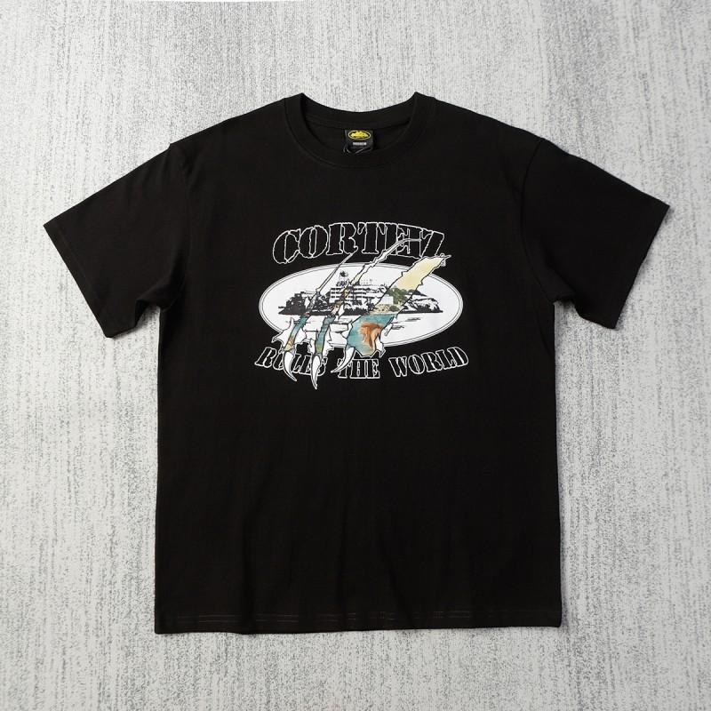 Cortiez American Style Graphic T-Shirt Young Men Loose Fit Crew Neck Short Sleeve