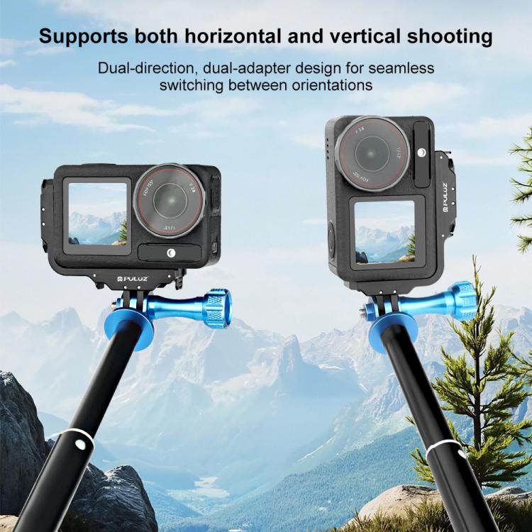 Для DJI Osmo Action 5 Pro / 4 PULUZ Вертикальная Горизонтальная Съемка Быстросъемный Металлический Магнитный L-образный Кронштейн (черный)