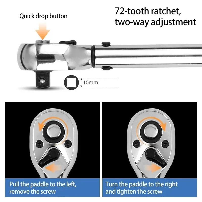Ultra-Thin 3/8" Torque Wrench 5-60N.m with Magnetic Spark Plug Socket for Car Motorcycle Maintenance & Engine Repair