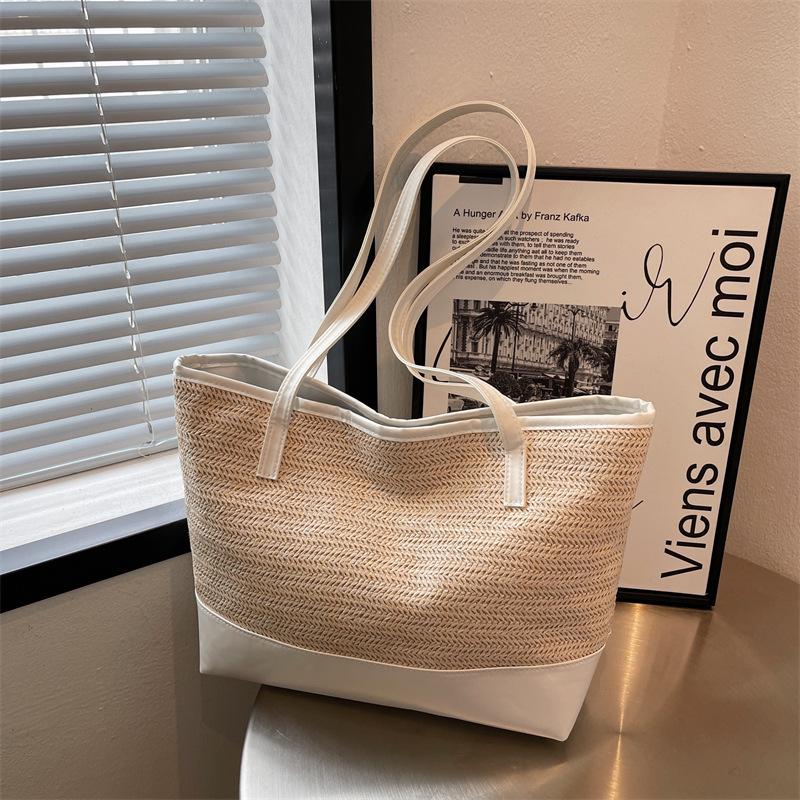 Casual Straw Bag 2025 New Trendy Large-capacity Shoulder Portable Trendy Women's Large Bag Shopping Bag Tote Bag Women