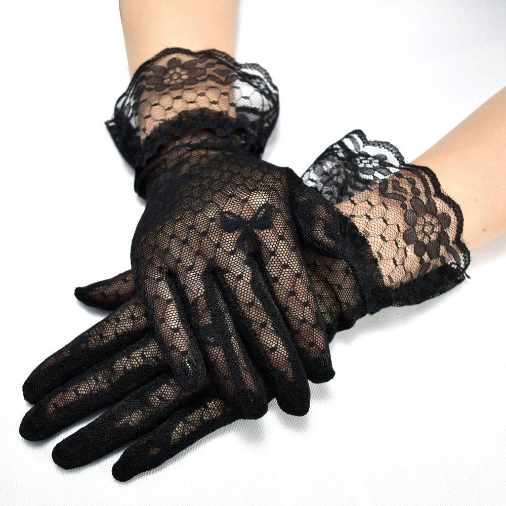Full Finger Bow Paragraph Summer Sunscreen Mittens Bride Gloves Lace Glove Sexy Dress Party