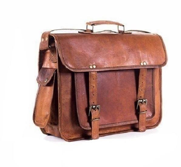 New Briefcase UNISEX Real Vintage Leather Messenger Laptop Bag