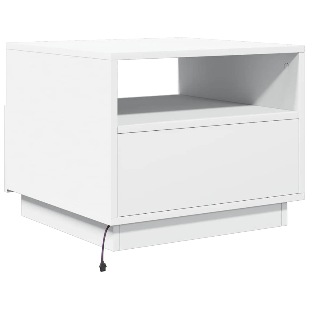 LED Coffee Table White 50 x 49 x 40 cm