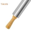 Stainless Steel Rolling Pin for Baking Pizza Dough Bread Pie Pastry Rollers with Wooden Handles Adjustable Thickness Kitchen Tools