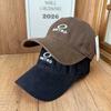 Simple embroidery washed autumn and winter baseball caps men's and women's soft top caps, old shopping and leisure sunscreen caps