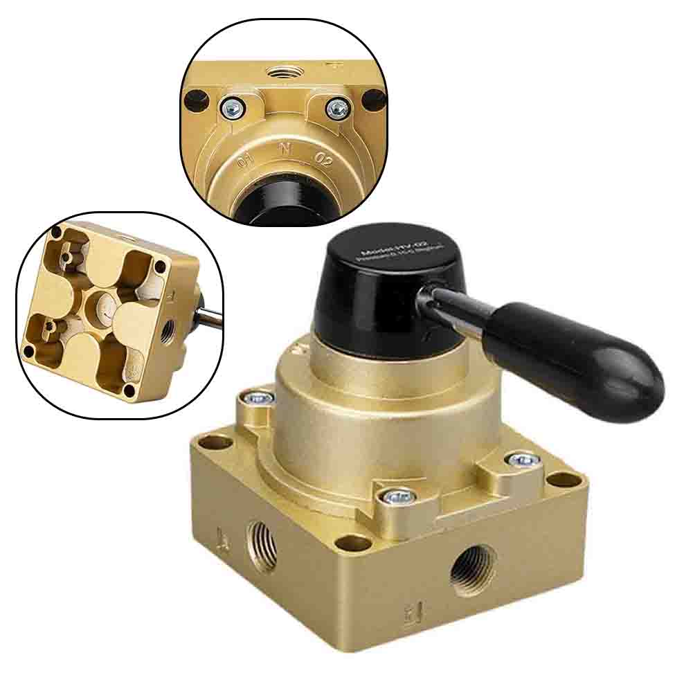 Manual Air Flow Control Valve with Rotating Lever Handle Suitable for Industrial Machines and Fluid Handling Systems