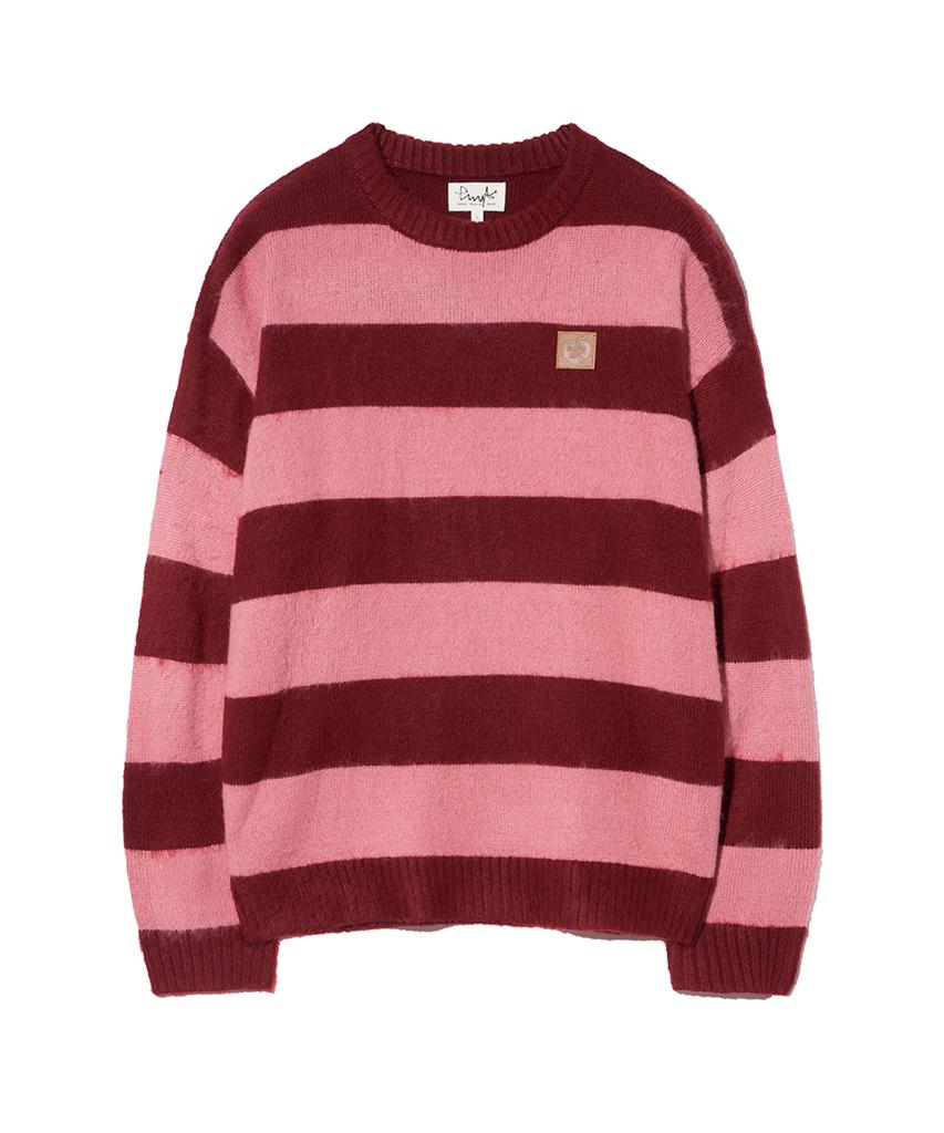 PHYSICAL DEPARTMENT Apple Label Striped Knit_Pink