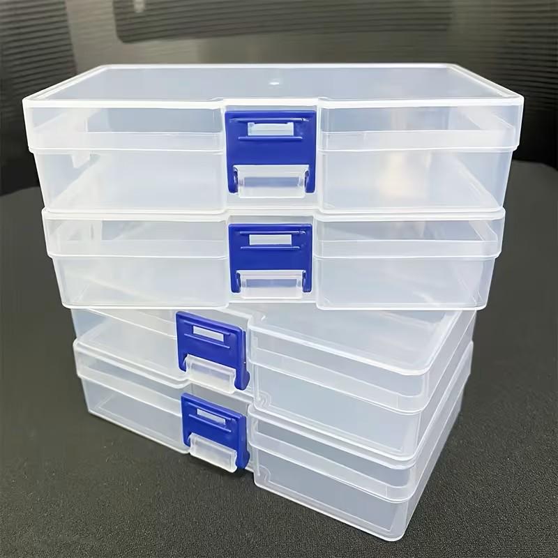 5PCS Rectangle Lockable Box with Cover Storable Jewelry Hardware Small Items Beads Earring Box Multifunctional Plastic Case