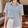 Летняя рубашка с короткими рукавами для женщин, свободный универсальный японский стиль, свободный деловой стиль, формальный топ