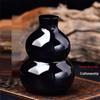 Pure Black Obsidian Gourd Ornament – Ruyi Gift for Home, Office, or Entryway Decor