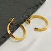 Модные серьги из нержавеющей стали Высококлассные серьги-кольца с элементами Нишевый дизайн Простые модные Универсальные женские