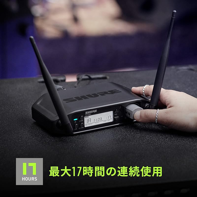 SHURE GLX-D14+ Musical Instrument Wireless System TA4F, Mini XLR Connection Tabletop Receiver/belt Pack Transmitter Set (without Microphone) /2.4GHz