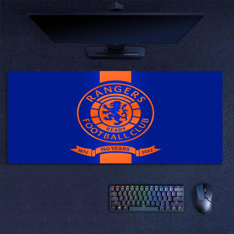 Rangers FC Mouse Pad, Large Gaming Desk Mat, Non-slip XXL Mousepad for Laptop & Tablet, Mini PC Playmat with Stitched Edges