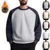 Unisex Colorblock Round Neck Pullover Top Raglan Sleeve Long Sleeve Fleece Sweatshirt