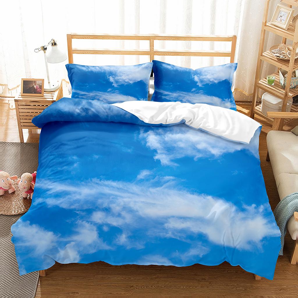 White Cloud Duvet Cover Collection Comforter Cover Twin Full King Size For Kids Teens Adults Bedroom Decor Bedding Collection With Pillowcase