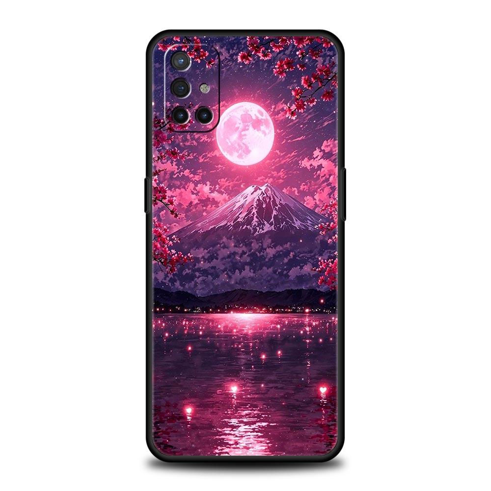Phone Case For Oneplus 13R 13 12 10T 11 R10 Nord N100 N200 N10 9 9R CE 2 3 Z Pro Lite 5G Soft TPU Cover Pink Sunset Mountain Bag