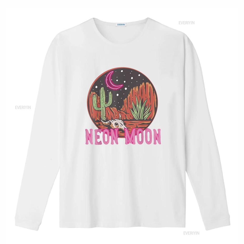 Neon Moon 90s Cactus Desert Country Western Cowboy Cowgirl T Shirt vintage Washed Versatile Stretched streetwear graphic Soft
