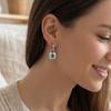 Zircon Inlaid Cross Lock Earrings - Stylish, Versatile Stainless Steel Pendant