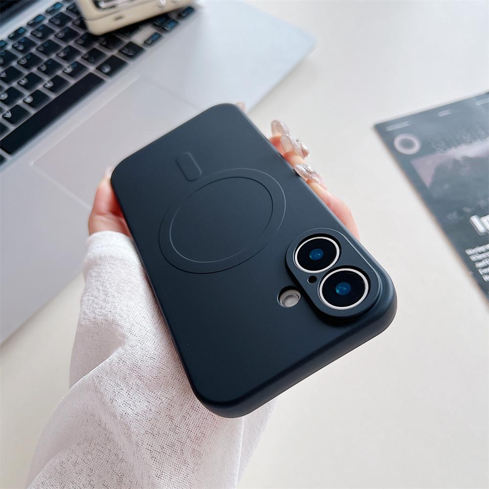 for Liquid Silicone Case for For Iphone 16 1 14 17 Pro Max Plus 12 13 11 17 Air Magnetic Soft Shockproof Ultra Slim Cover