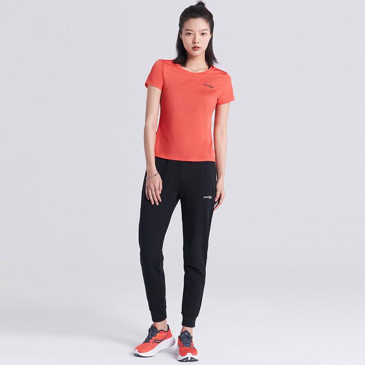 SAUCONY Логотип Принт Удобные Дышащие Повседневные Длинные Брюки Женские низы Черный SC1229022-1