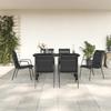 VidaXL 7-piece Garden Dining Set Black Textilene and Steel 3200713