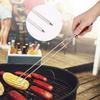 6Pcs Stainless Steel U Shaped Barbecue Fork Skewers with 2Pcs Silicone Baking Oil BBQ Brush