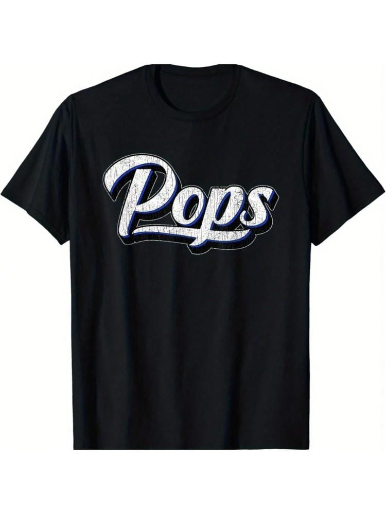 100% Cotton Pops Men's T-Shirt – Stylish Black Casual Tee with "POPS" Unisex T-Shirt