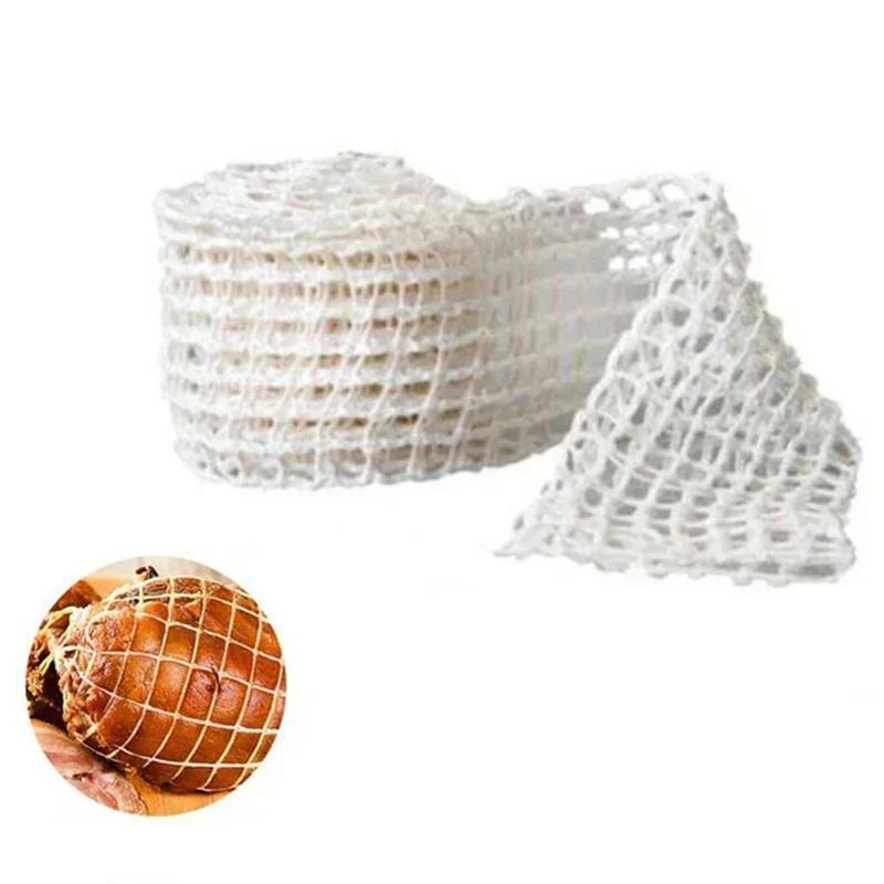 1/3m Roll Cotton Meat Netting Ham Sock Sausage Pork Butcher Twine Net Fixed Non-slip Kitchen Bacon Net Bag Rope Packaging Tools