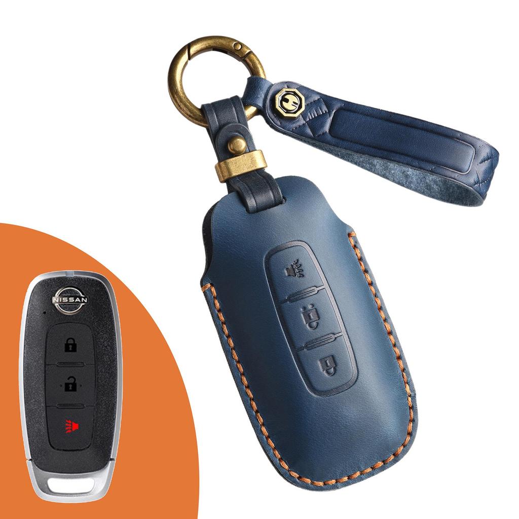Кожаный чехол для ключа для новых моделей Nissan: Sylphy, Teana, Tanlu, Qashqai, Qijun, Jinke — стиль ретро с пряжкой