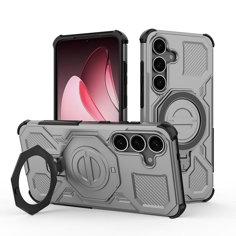 KEYSION Противоударный магнитный чехол для Samsung S25 Ultra 5G S25+Plus с вертикальной живой металлической кольцевой подставкой, чехол для телефона Galaxy S25 Edge