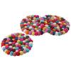 5 Pcs Wool Felt Round Felt Ball Coasters Colorful Handmade Wool Felt Small Cup Mat  Table