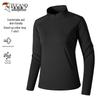 TUCANO Women's Stretch Slim Fit Sports Long Sleeve T-Shirt with Half-Zip Stand Collar