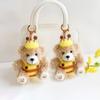 Мультяшный плюшевый брелок для ключей с изображением животного, кулон, забавный брелок для ключей в виде медведя и пчелы для девочек