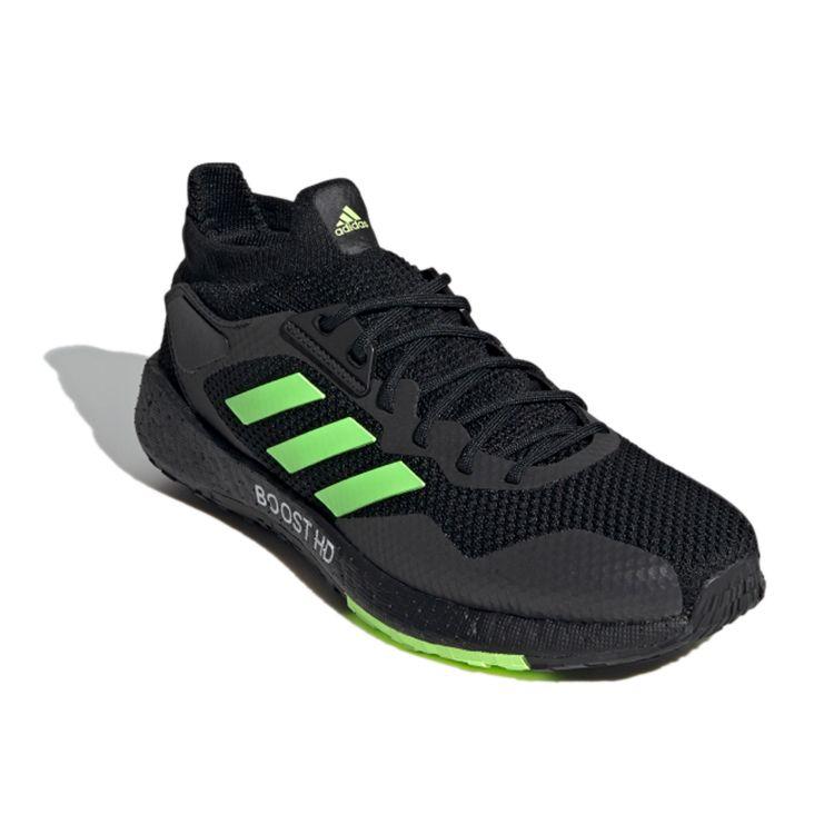 Adidas Pulseboost Минималистичная Удобная Тканевая Амортизация Дышащие Низкие Тренировочные Кроссовки для Бега Мужские Кроссовки Черные Зеленые EG9972