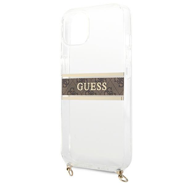 Etui do iPhone 13 mini Guess Złoty Łańcuszek Brązowe 4G