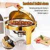 6QT Stainless Steel Chafing Dish for Buffet, Round Food Warmer with Visible Glass Lid