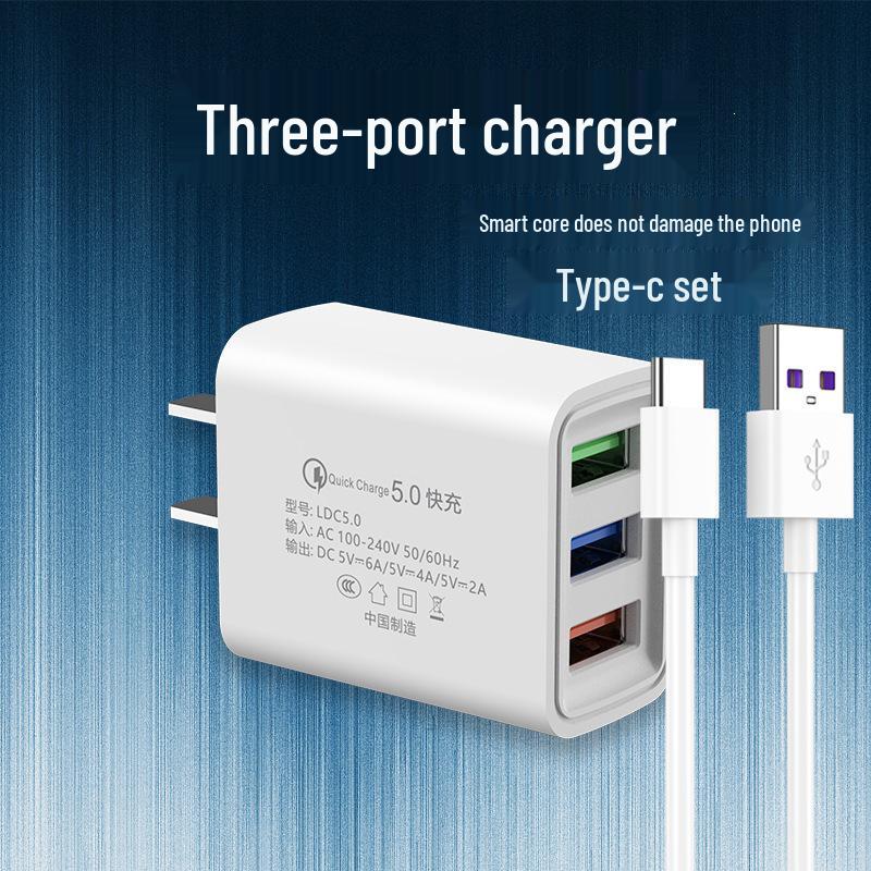 Универсальное USB-зарядное устройство с несколькими портами для быстрой зарядки Android-устройств - Совместимо с телефонами Huawei, Xiaomi, Vivo и OPPO