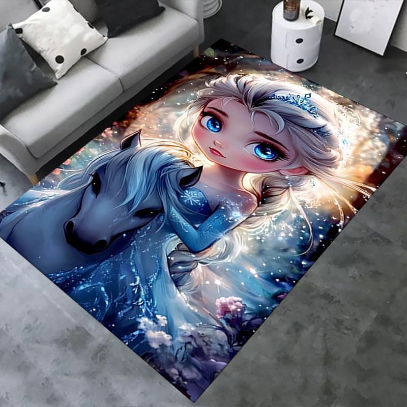 3D Printed Elsa,Frozen,Fantasy Anti-Slip Rug - Machine Washable Office Rug for Living Room, Bedroom, Office - Multiple Sizes